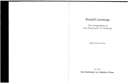 Pound Cummings: The Correspondence of Ezra Pound and E.E. Cummings