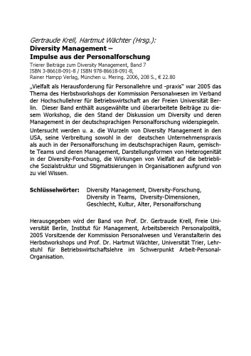 Diversity Management - Impulse aus der Personalforschung