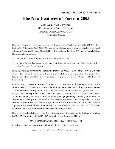 The New Features of Fortran 2003