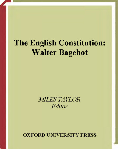 The English Constitution (Oxford World's Classics)