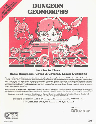 Dungeon Geomorph Assortment: Set 1-3 Basic Dungeons, Caves & Caverns, Lower Dungeons (Advanced Dungeons & Dragons AD&D)
