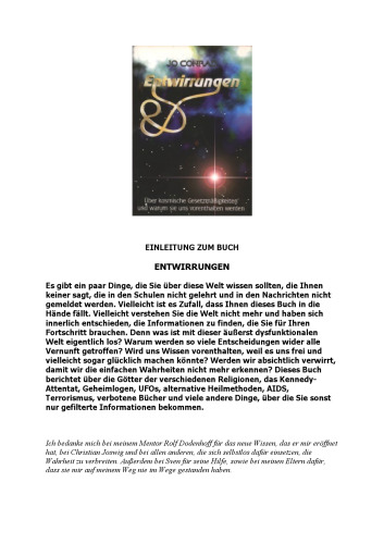 Entwirrungen. Über kosmische Gesetzmäßigkeiten und warum sie uns vorenthalten werden