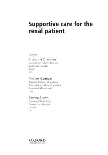 Supportive Care for the Renal Patient (Supportive Care)