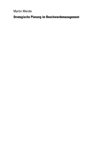 Strategische Planung im Beschwerdemanagement