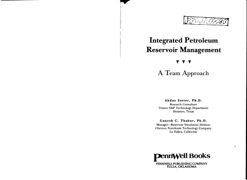 Integrated Petroleum Reservoir Management: A Team Approach