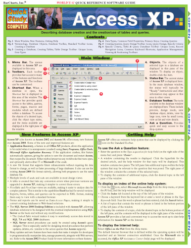 Access XP Laminate Reference Chart (Quickstudy: Computer)