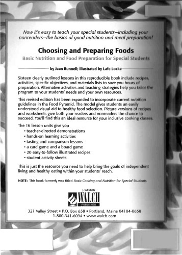 Choosing And Preparing Foods: Basic Nutrition And Food Preparation For Special Students:grade 7-9