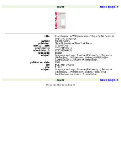 Essentialism: A Wittgensteinian Critique