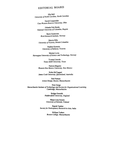 Handbook of Action Research: Participative Inquiry and Practice