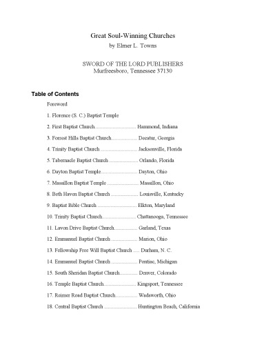 Great Soul Winning Churches