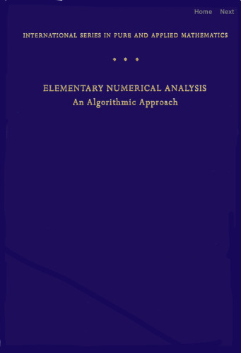 Elementary Numerical Analysis: An Algorithmic Approach