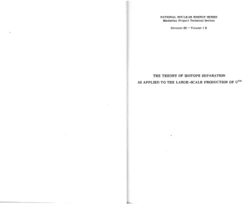 the theory of istope separation as applied to the large-scale  production of U235