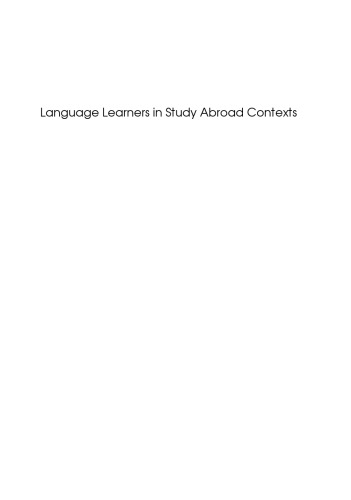 Language Learners in Study Abroad Contexts (Second Language Acquisition)