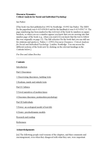 DISCOURSE DYNAMICS PB