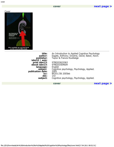 An Introduction to Applied Cognitive Psychology