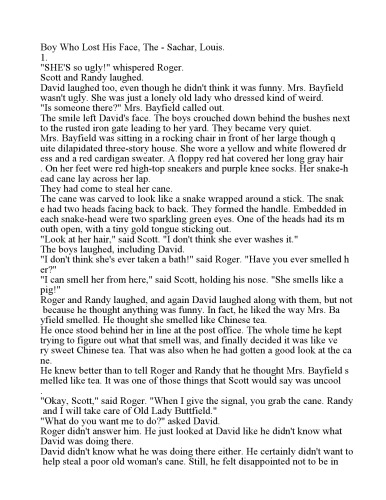 The Boy Who Lost His Face