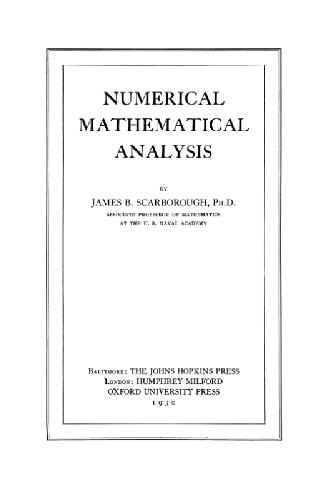 Numerical Mathematical Analysis