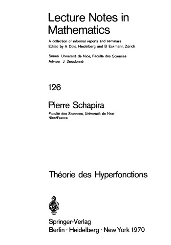 Theories Des Hyperfonctions
