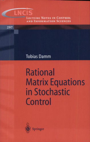 Rational Matrix Equations in Stochastic Control