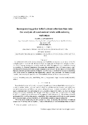 Incorporating prior beliefs about selection bias into the analysis of randomized trials with missing outcomes