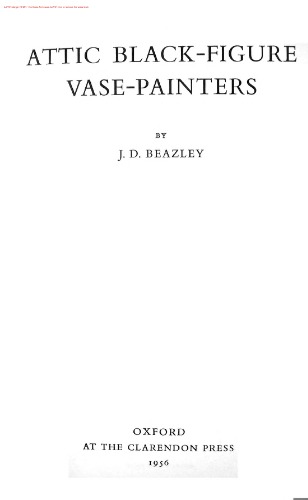 Attic Black Figure Vase-Painters