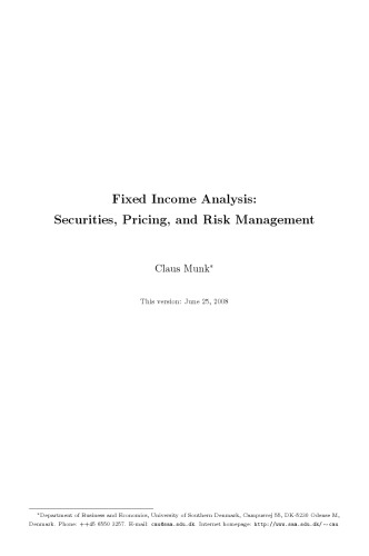 Fixed Income Analysis Securities Pricing And Risk Management