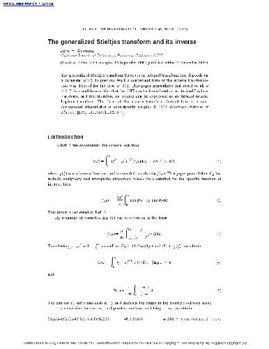 The generalized Stieltjes transform and its inverse