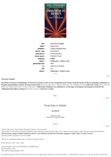 From here to infinity