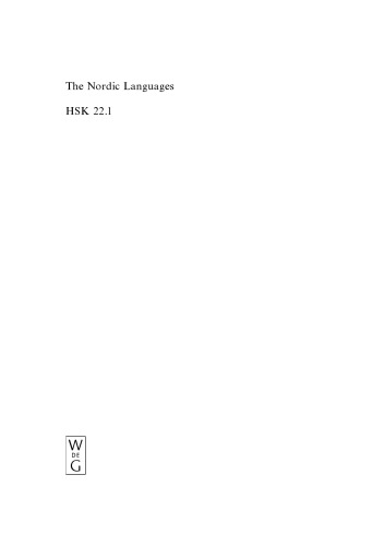 The Nordic languages: an international handbook of the history of the North Germanic languages, V. 1