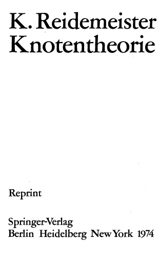 Knotentheorie - K. Reidemeister - Verlag: Springer