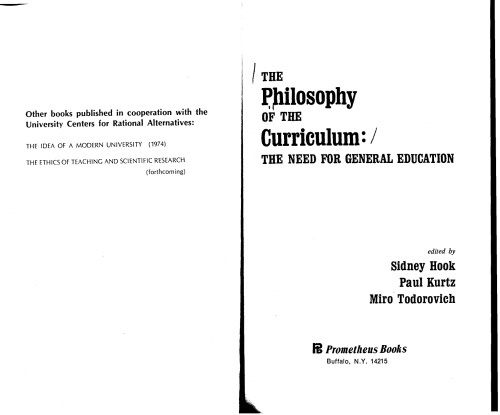The Philosophy of the Curriculum: The Need for General Education