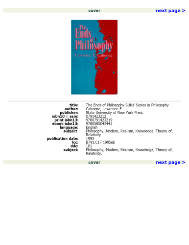 The Ends of Philosophy