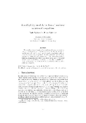 A multiplicity result for a class of nonlinear variational inequalities
