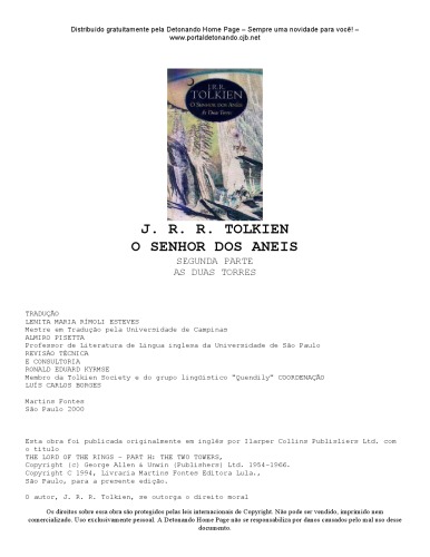O Senhor dos Anéis - As Duas Torres - Volume 2