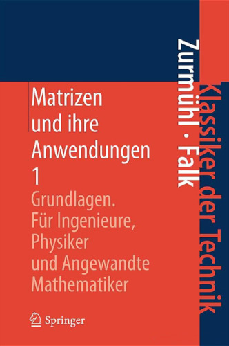 Matrizen und ihre Anwendungen 1: Grundlagen Für Ingenieure, Physiker und Angewandte Mathematiker