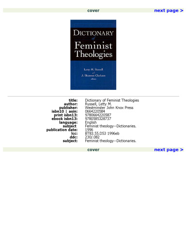 Dictionary of Feminist Theologies