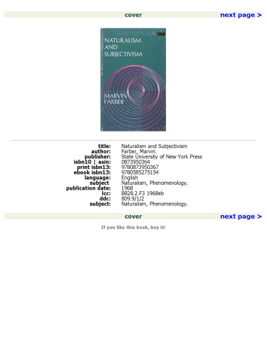 Naturalism and Subjectivism