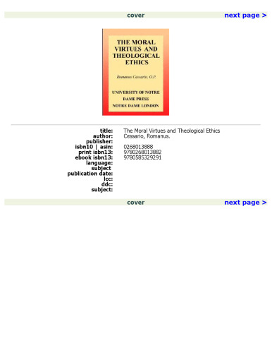 Moral Virtues and Theological Ethics