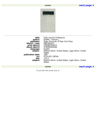 Faith and the Professions