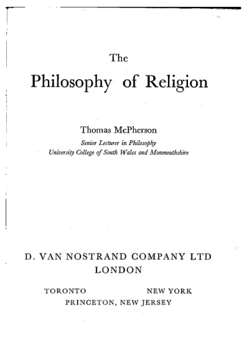 The Philosophy of Religion