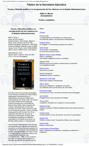 La recuperación de los clásicos en el debate latinoamericano