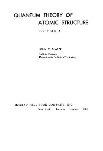 Quantum theory of atomic structure 