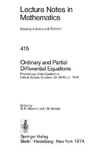 Ordinary And Partial Differential Equations