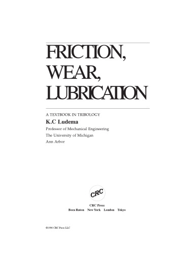 Friction Wear Lubrication: A Textbook in Tribology