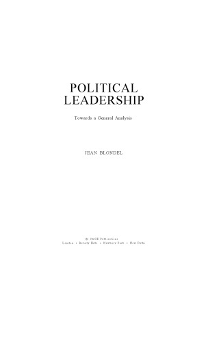 Political Leadership: Towards a General Analysis