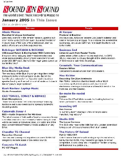 Sound on Sound (January 2005)