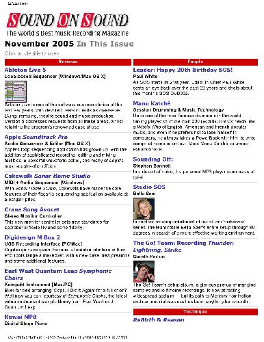 Sound on Sound (November 2005)