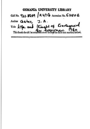 The Life and Thought of Kierkegaard For Everyman