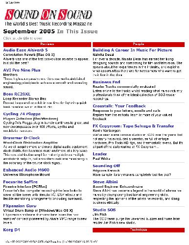 Sound on Sound (September 2005)