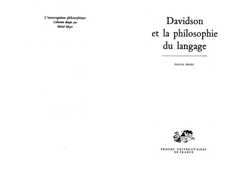 Davidson et la philosophie du langage
